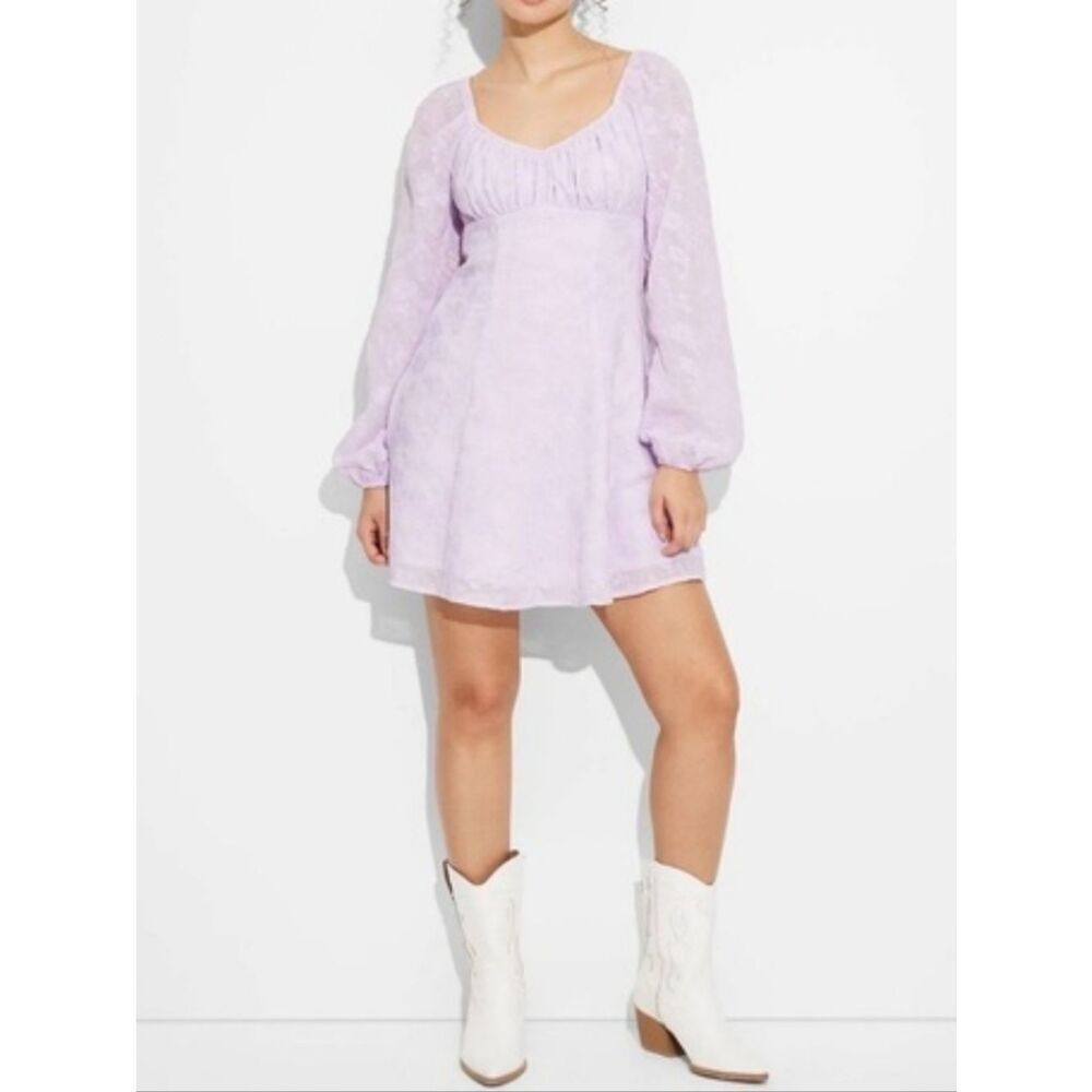 Wild Fable Lavender Bishop Sleeve Fit & Flare Mini Dress - Size xxl